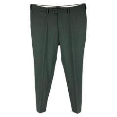 SUITSUPPLY Size 34 Green Forest Green Wool Zip Fly Dress Pants