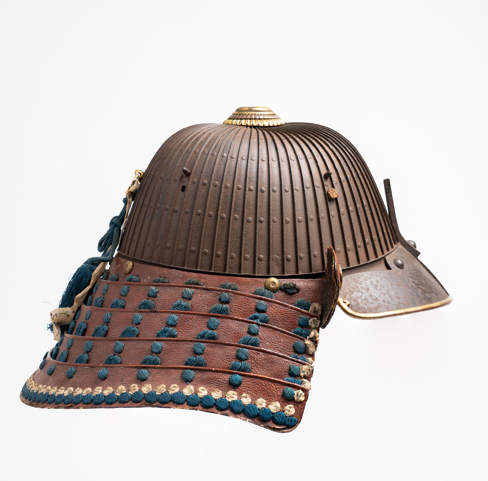 Suji-bachi kabuto A russet iron samurai helmet  Mid Edo period, 18th century 1