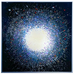 Après tout, je suis de la poussière cosmique, 6 - Grande peinture abstraite avec accents dorés