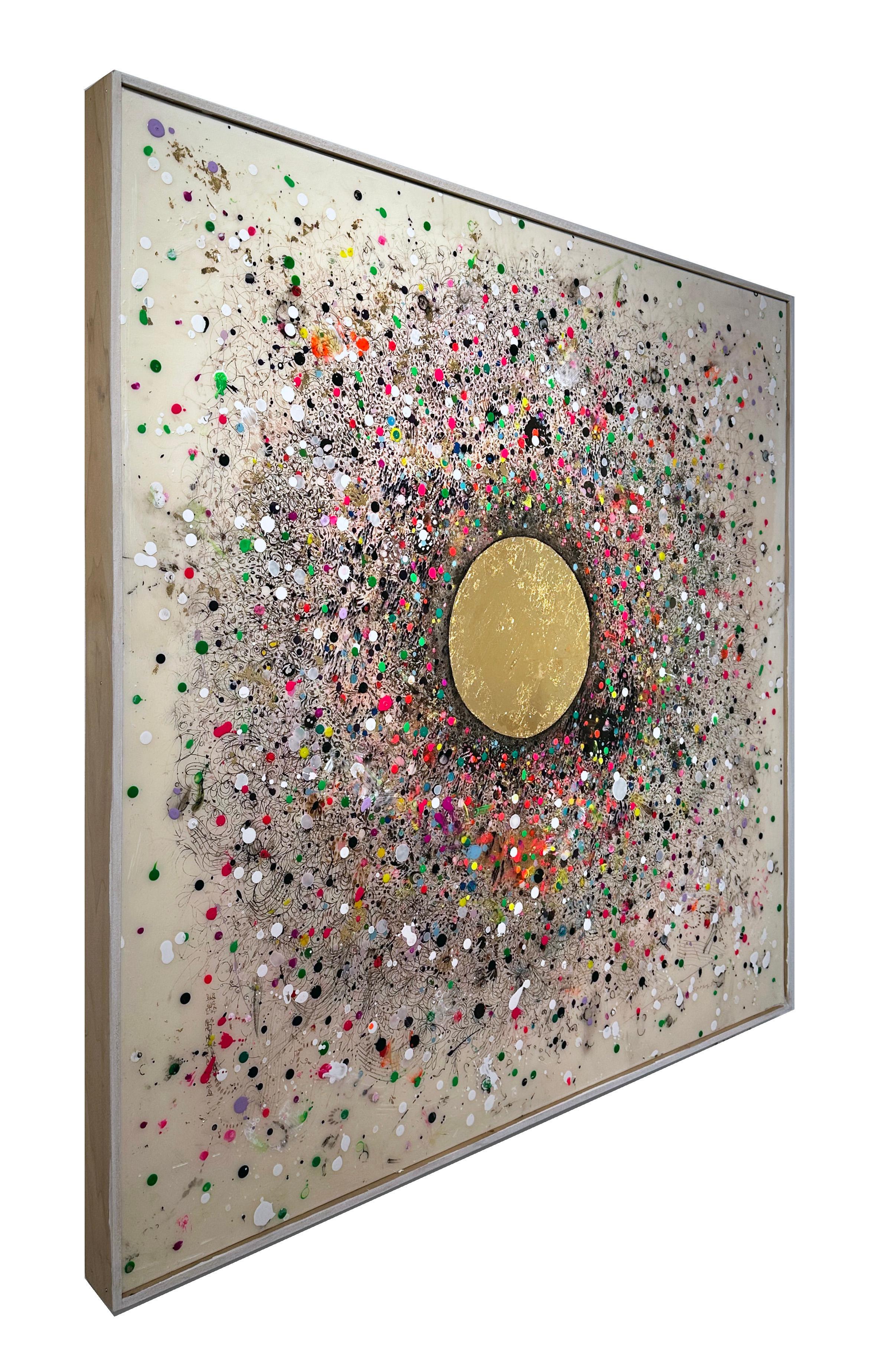 After All, I'm Cosmic Dust II - Layered Resin with Paint, Gold Dust and Glitter - Painting by Suk Ja Kang