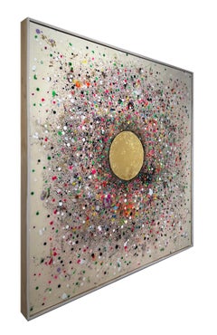 After All, I'm Cosmic Dust II - Résine stratifiée avec de la peinture, de la poussière d'or et des paillettes