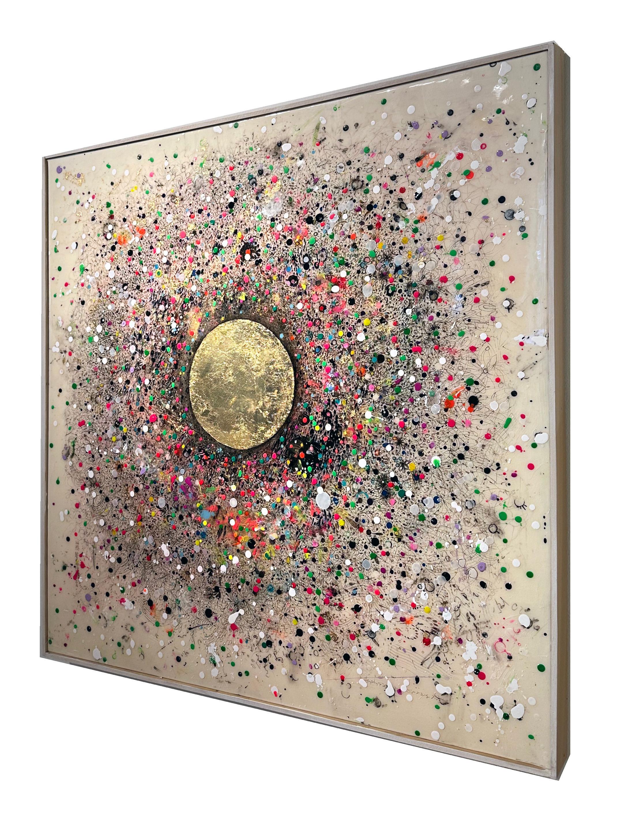 After All, I'm Cosmic Dust II - Layered Resin with Paint, Gold Dust and Glitter - Contemporary Painting by Suk Ja Kang