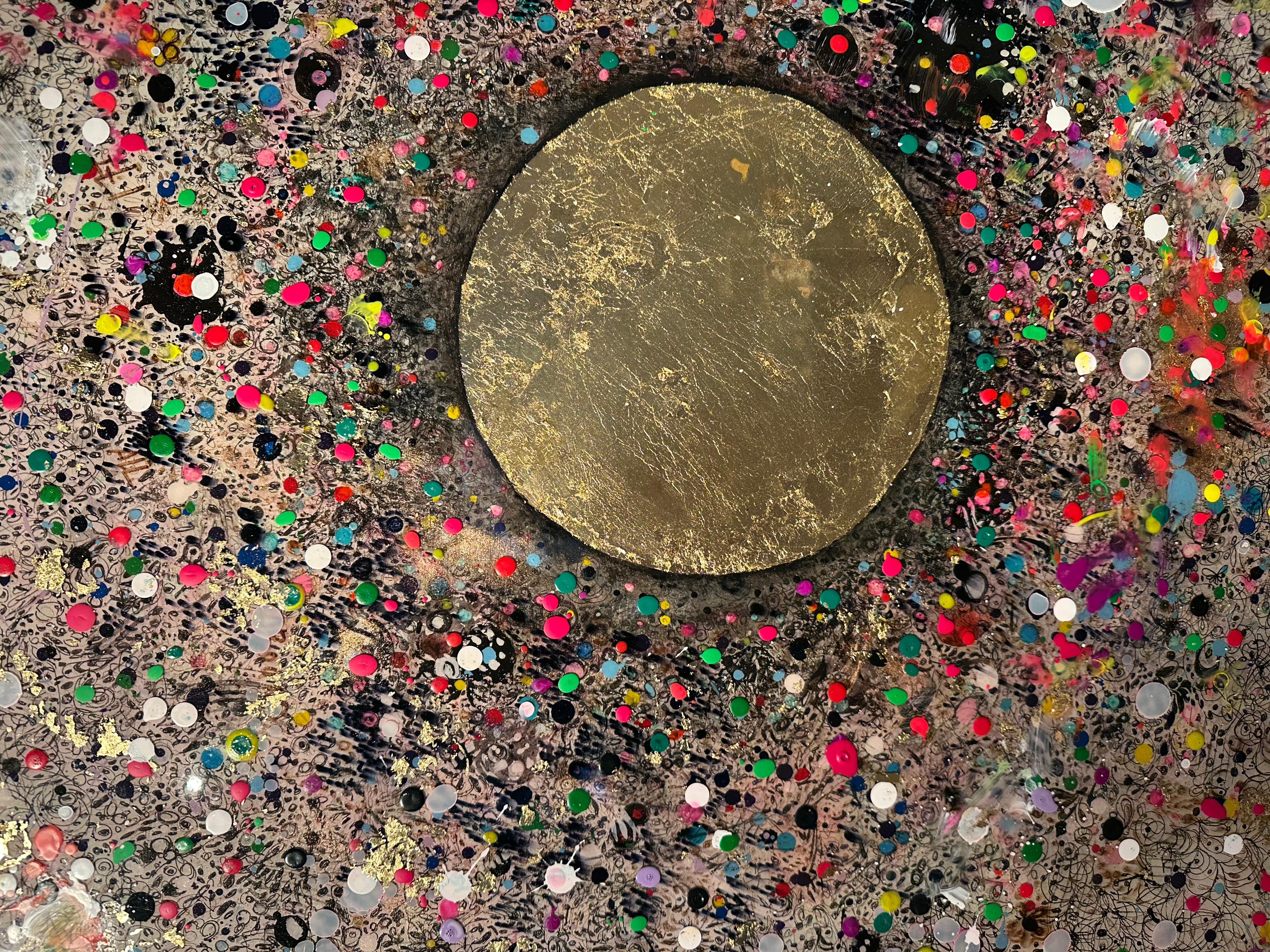 After All, I'm Cosmic Dust II - Layered Resin with Paint, Gold Dust and Glitter For Sale 1