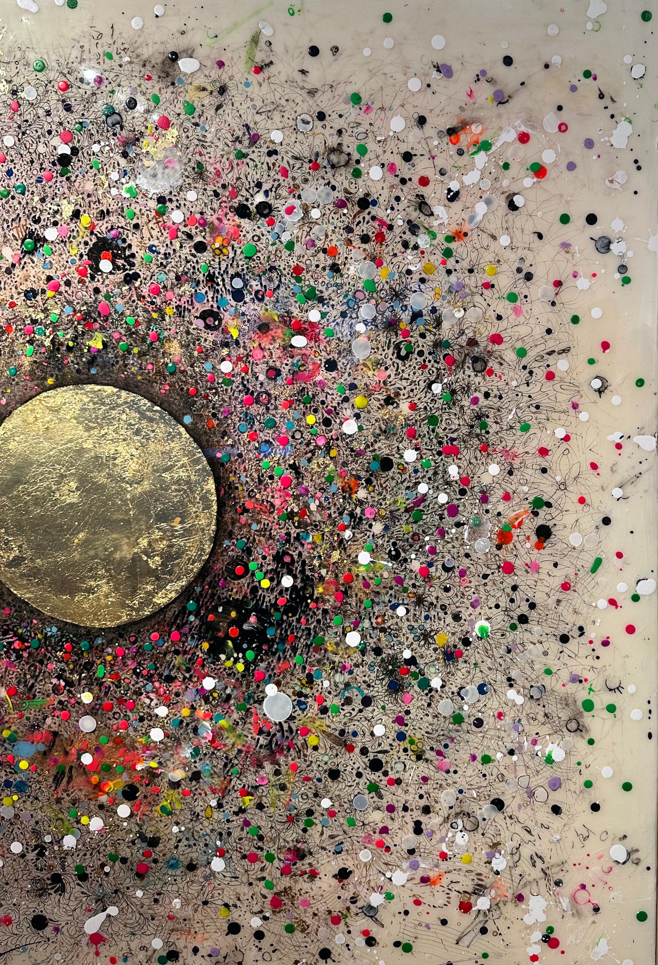 After All, I'm Cosmic Dust II - Layered Resin with Paint, Gold Dust and Glitter For Sale 2