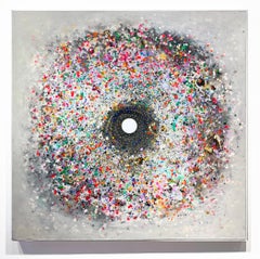 After All, I'm Cosmic Dust: Mixed Media Abstract Painting, 40.75 in