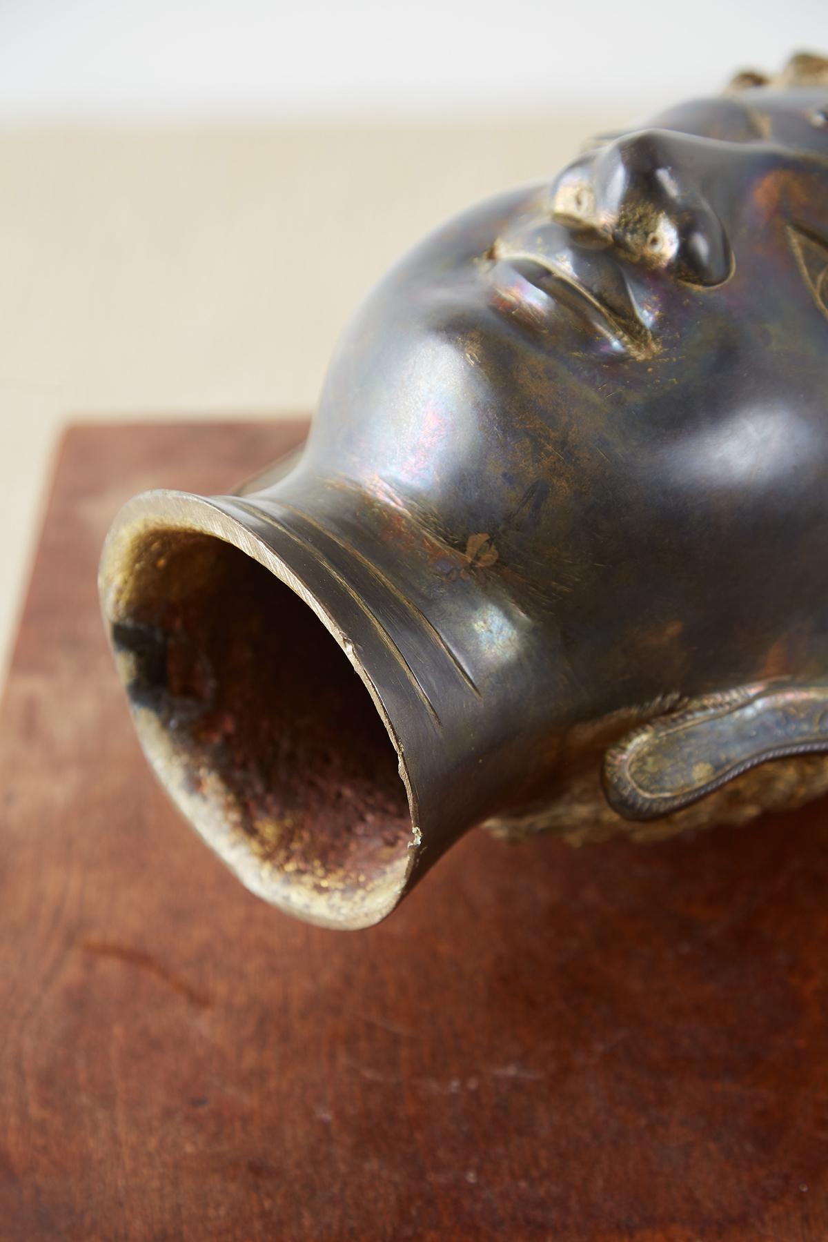 Sukhothai Style Bronze Metal Buddha Head 5