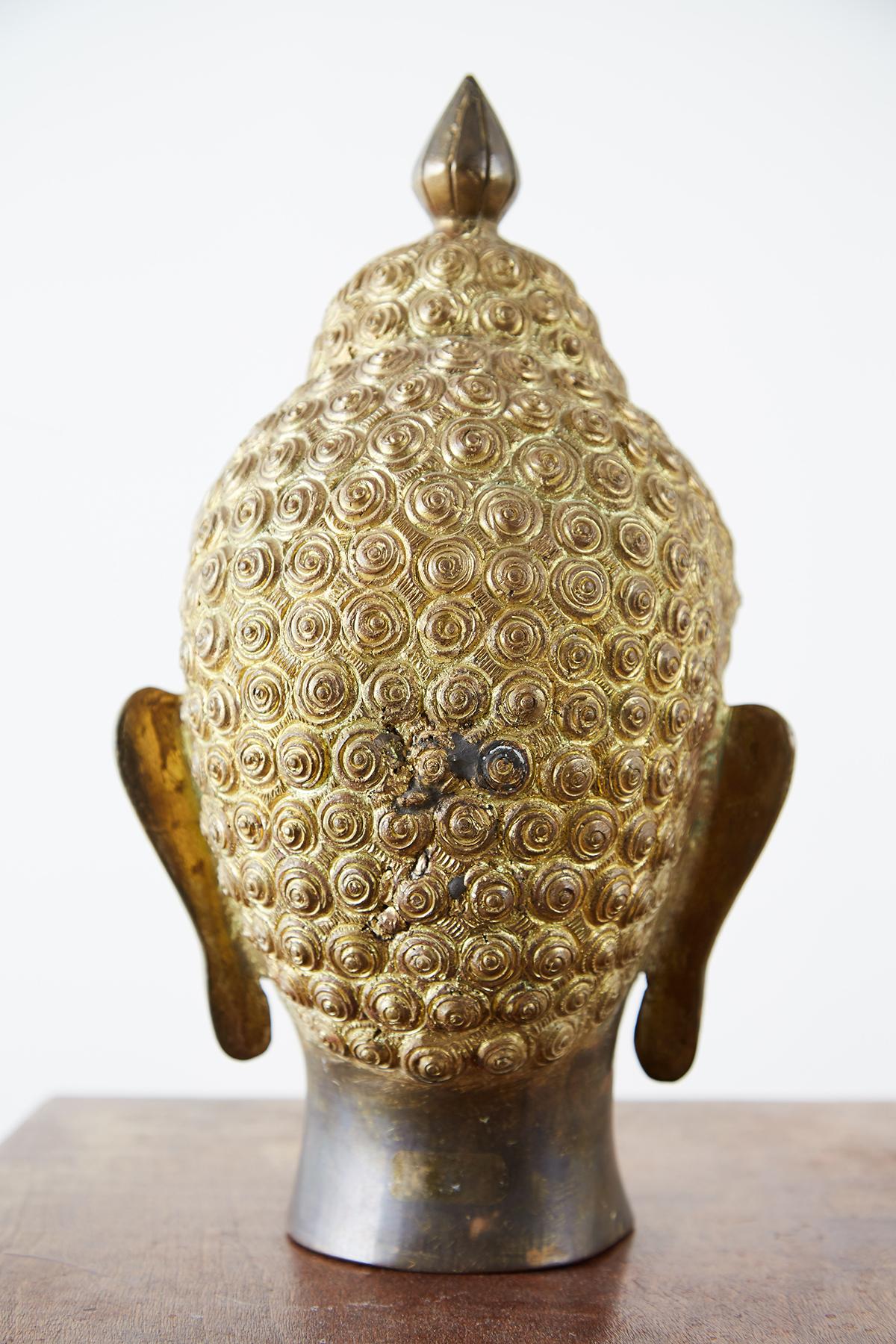 Sukhothai Style Bronze Metal Buddha Head 12