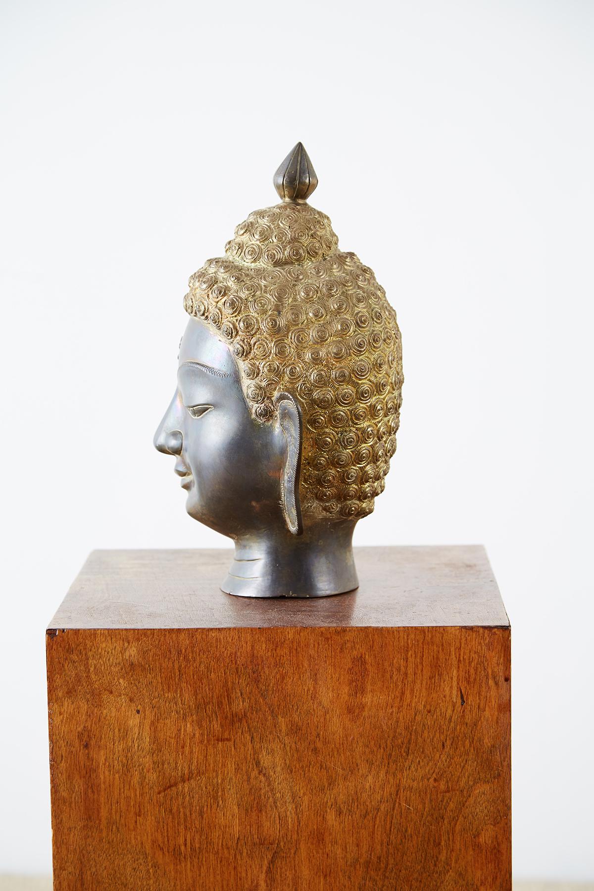 Hand-Crafted Sukhothai Style Bronze Metal Buddha Head