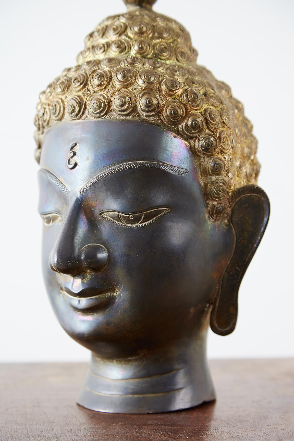 Sukhothai Style Bronze Metal Buddha Head 2