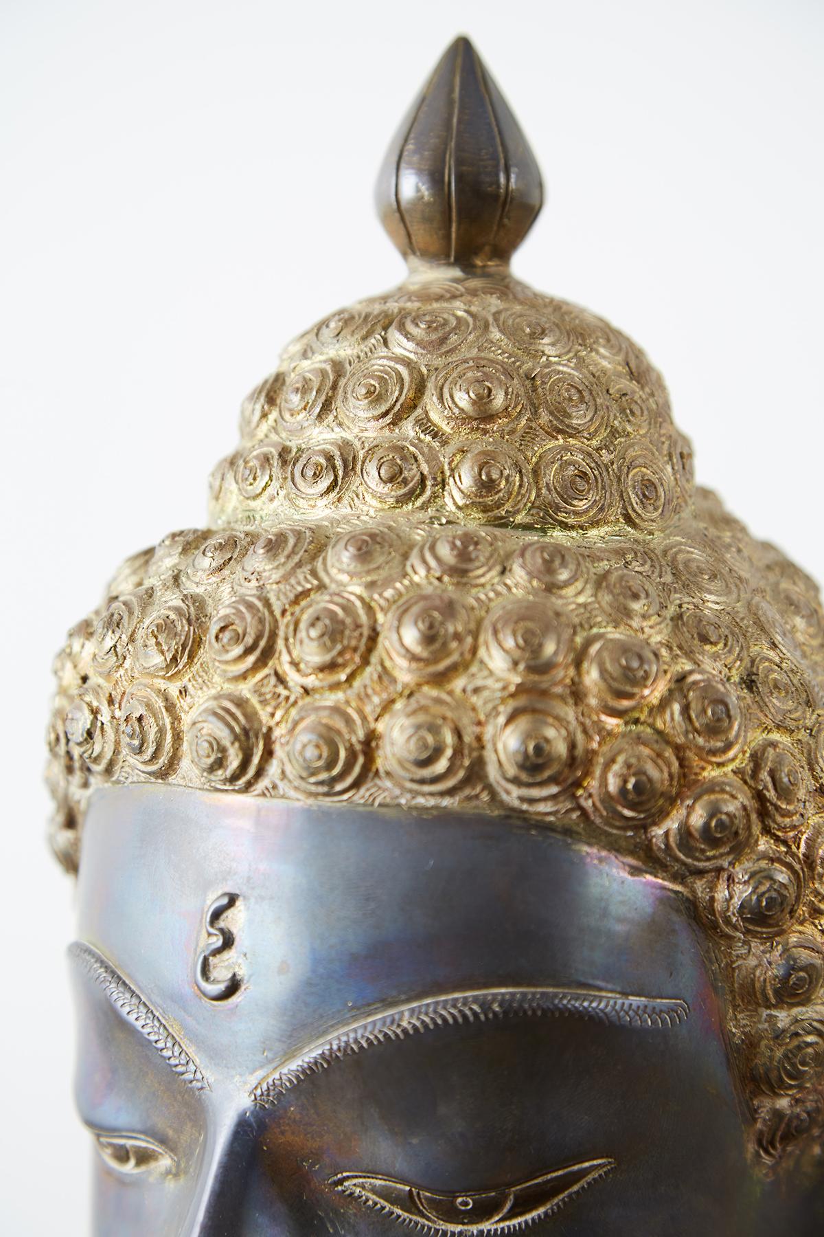 Sukhothai Style Bronze Metal Buddha Head 3