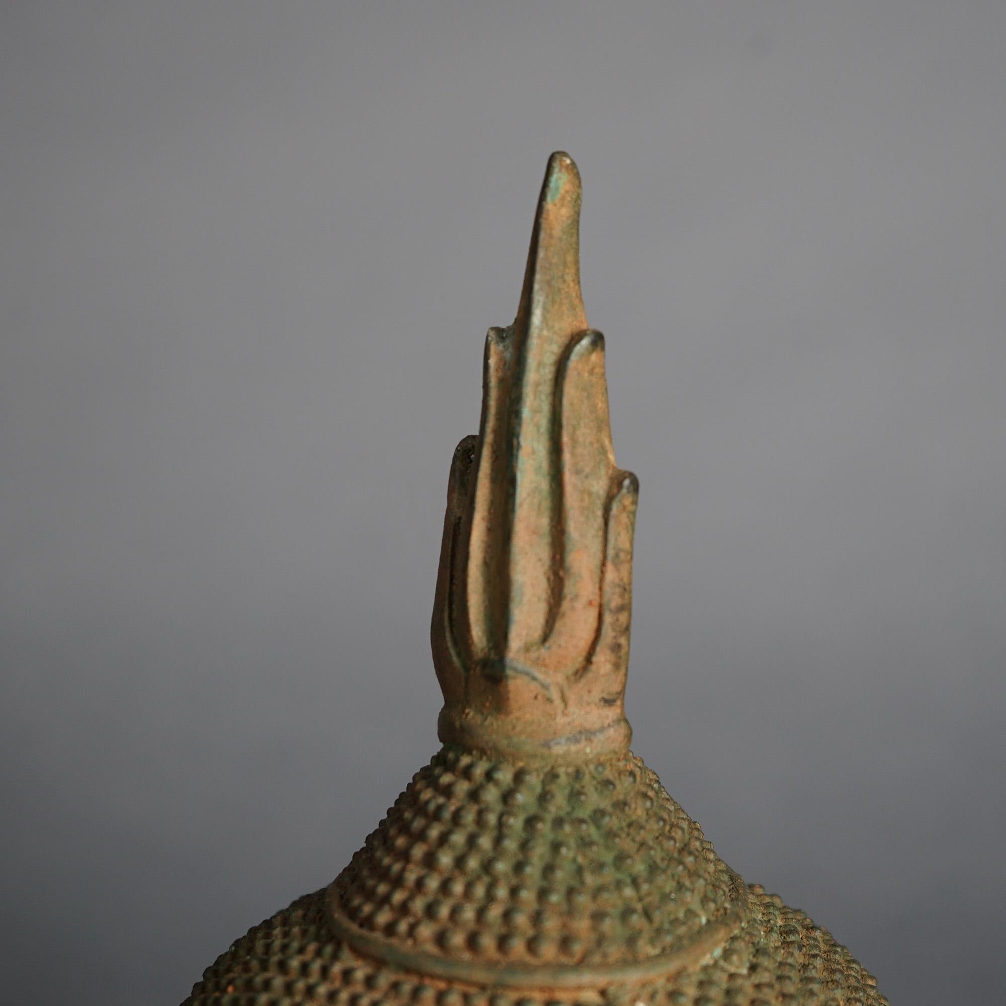 Calco Busto di Buddha in bronzo fuso in stile Sukhothai C1920 in vendita