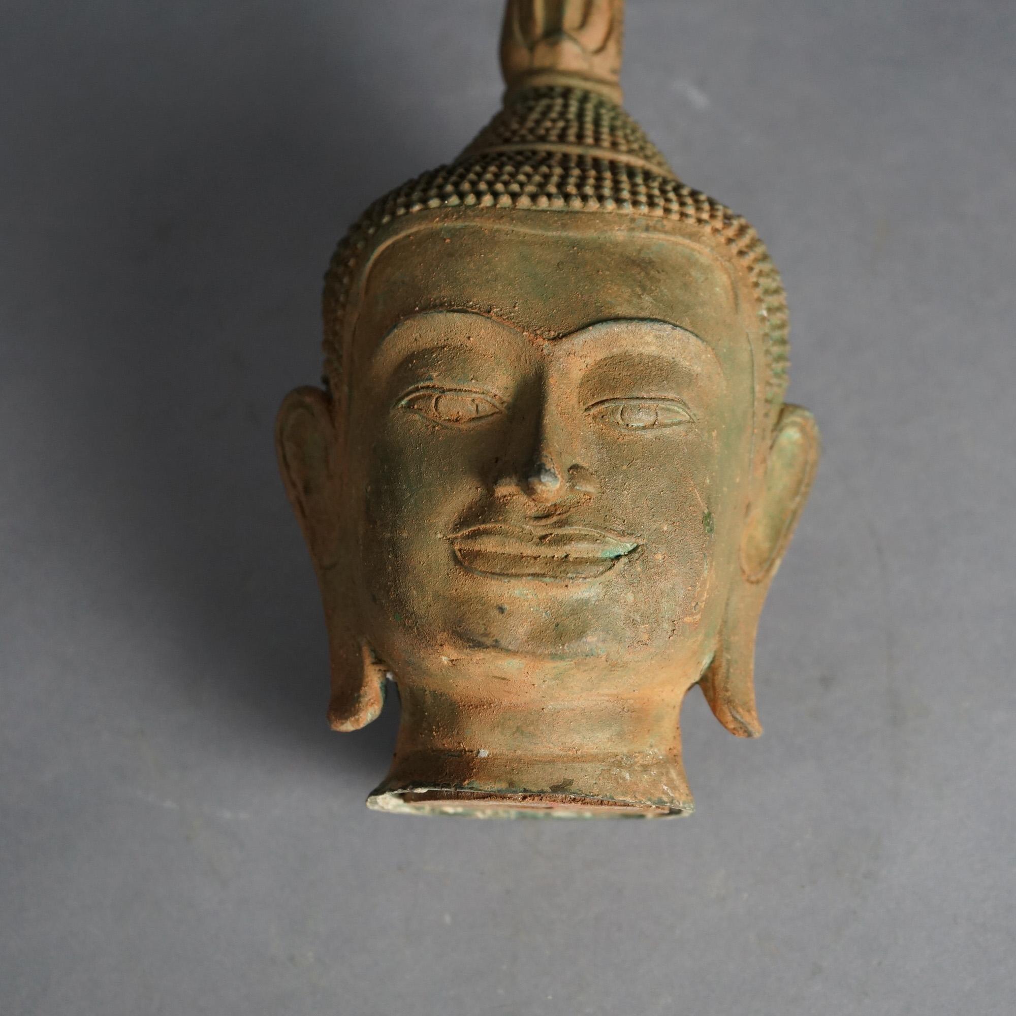 Busto di Buddha in bronzo fuso in stile Sukhothai C1920 in vendita 2