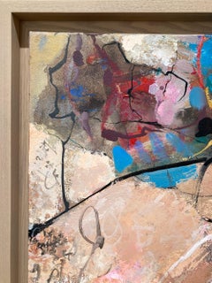 "Buddah's Birthday" Colorful Mixed Media Abstract Expressionist Painting Framed