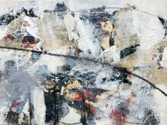 "Naturaleza y relaciones humanas" Pintura expresionista abstracta en técnica mixta