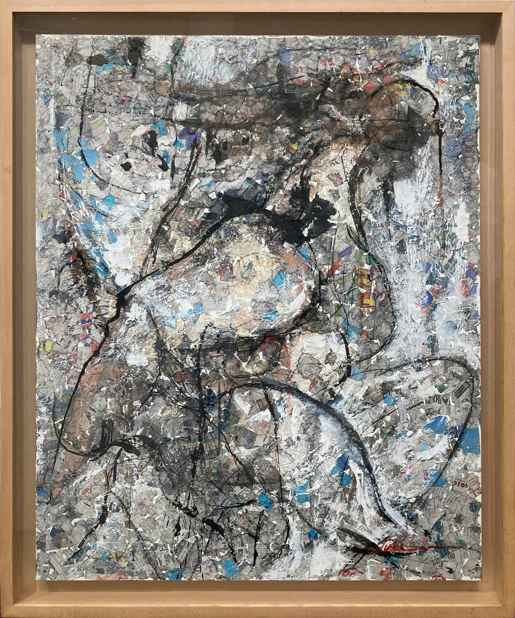 "Nature and Human Relation-ships" Mixed Media Abstract Expressionist Painting