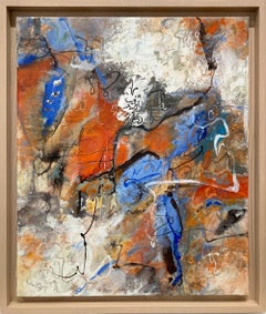 "Nature and Human Relationship" Colorful Mixed Media Abstract Painting