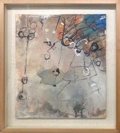 "Nature and Human Relationship - Figuralive" Mixed Media Abstract Painting
