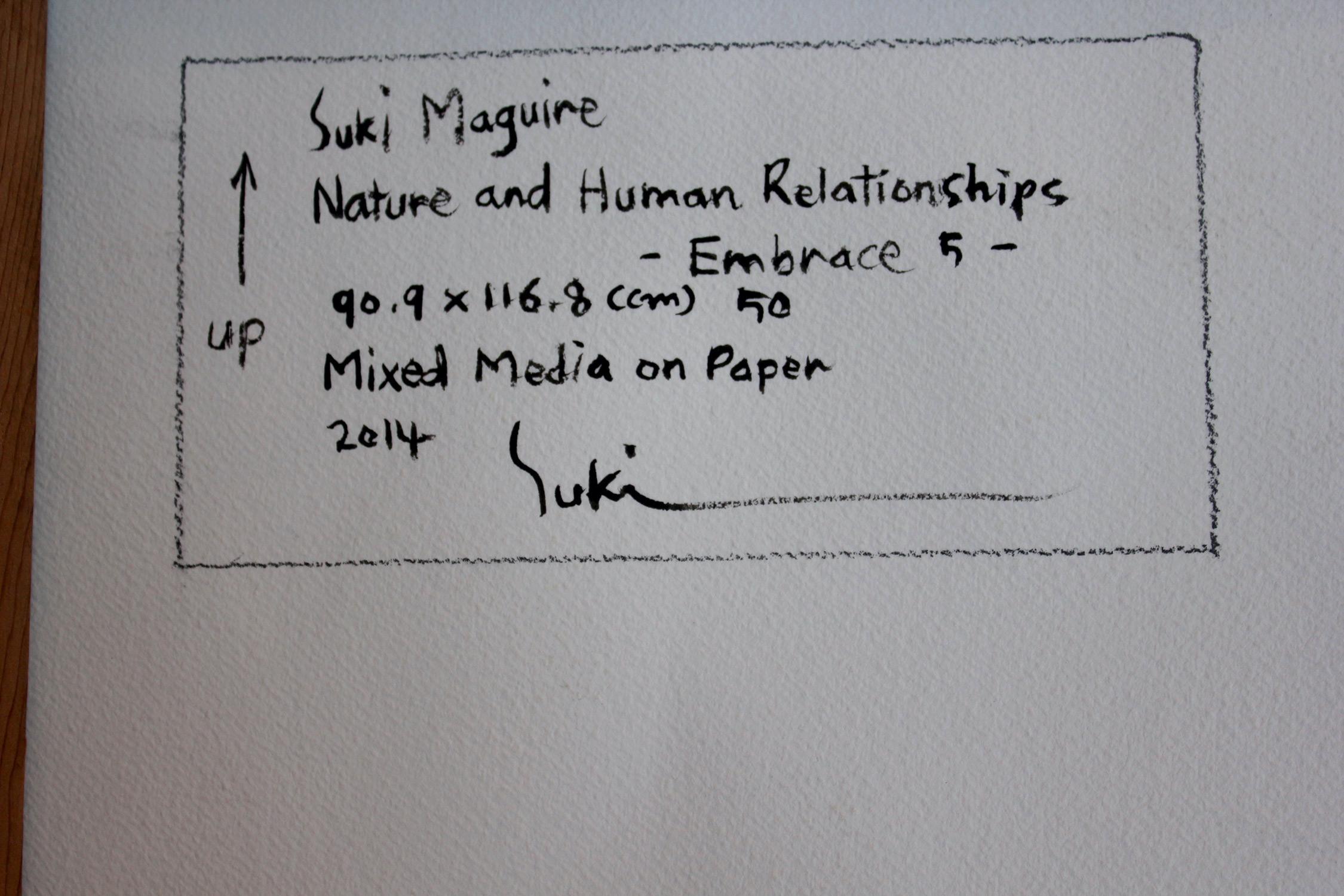 „Nature and Human Relationships Embrace 5 50“ Porträt-Kompositionsgemälde im Angebot 1