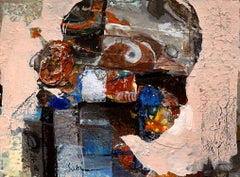 "Non Objective Composition" Abstract Portrait Expressionist Painting on Linen