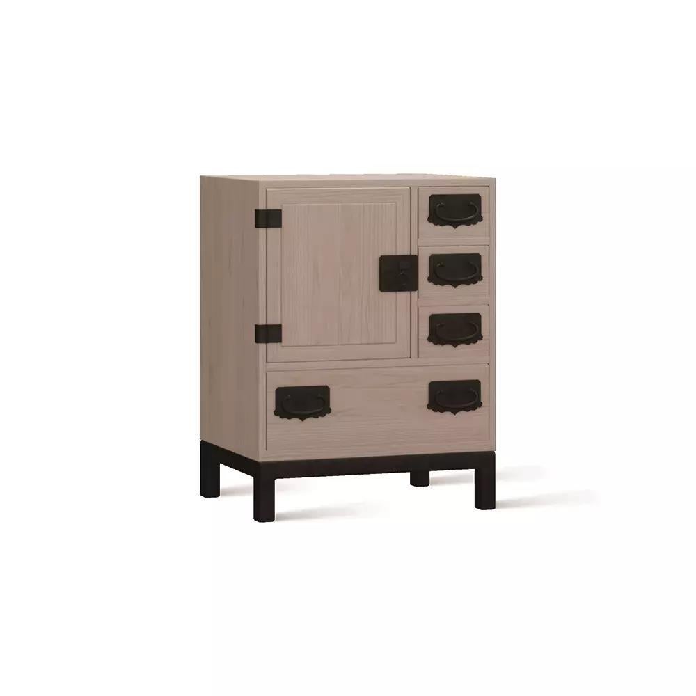 Elegant, durable and versatile, the Sukiya presents storage solutions steeped in traditional Japanese tea house aesthetics. Featuring several drawers for utility and organization, this Tansu embodies traditional Japanese Design with a modern