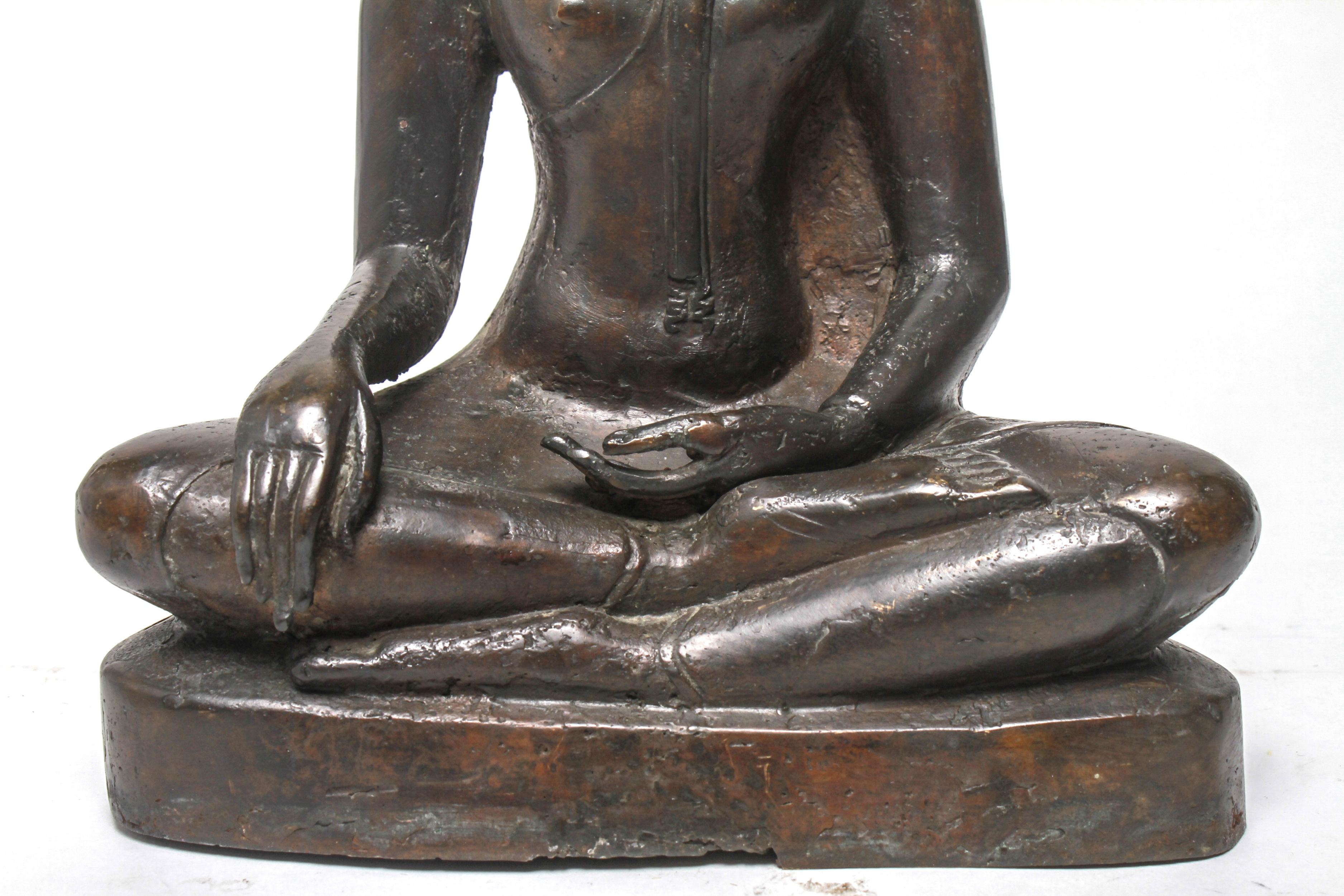 Sukothai Style Thai Bronze Seated Buddha 1