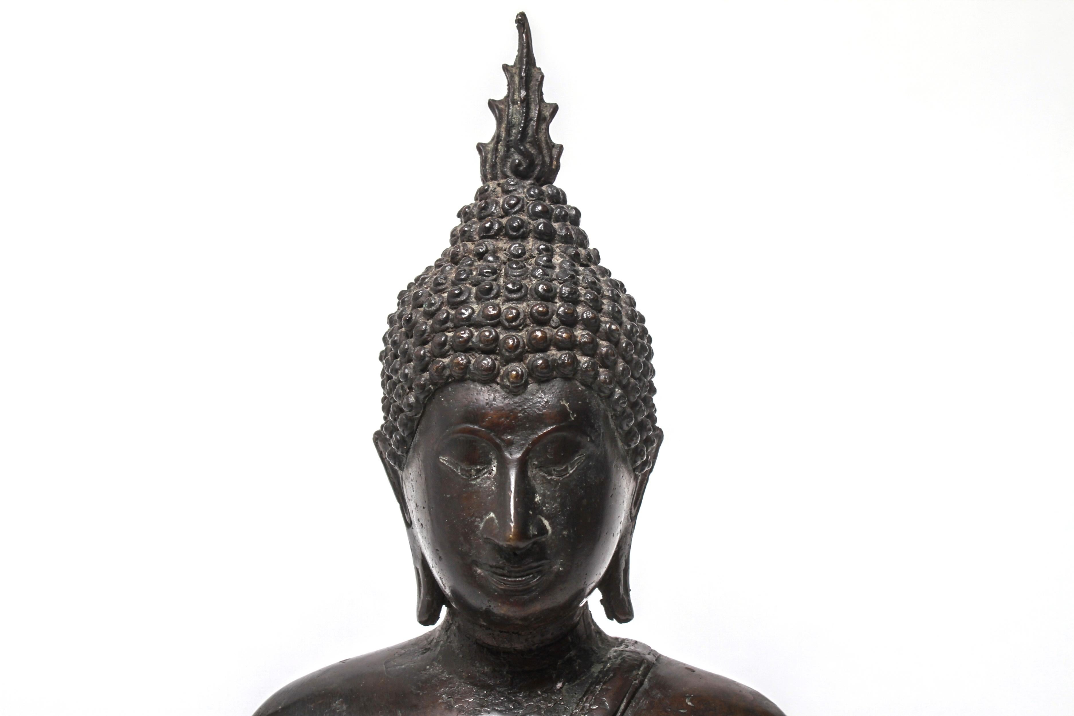 Sukothai Style Thai Bronze Seated Buddha 2