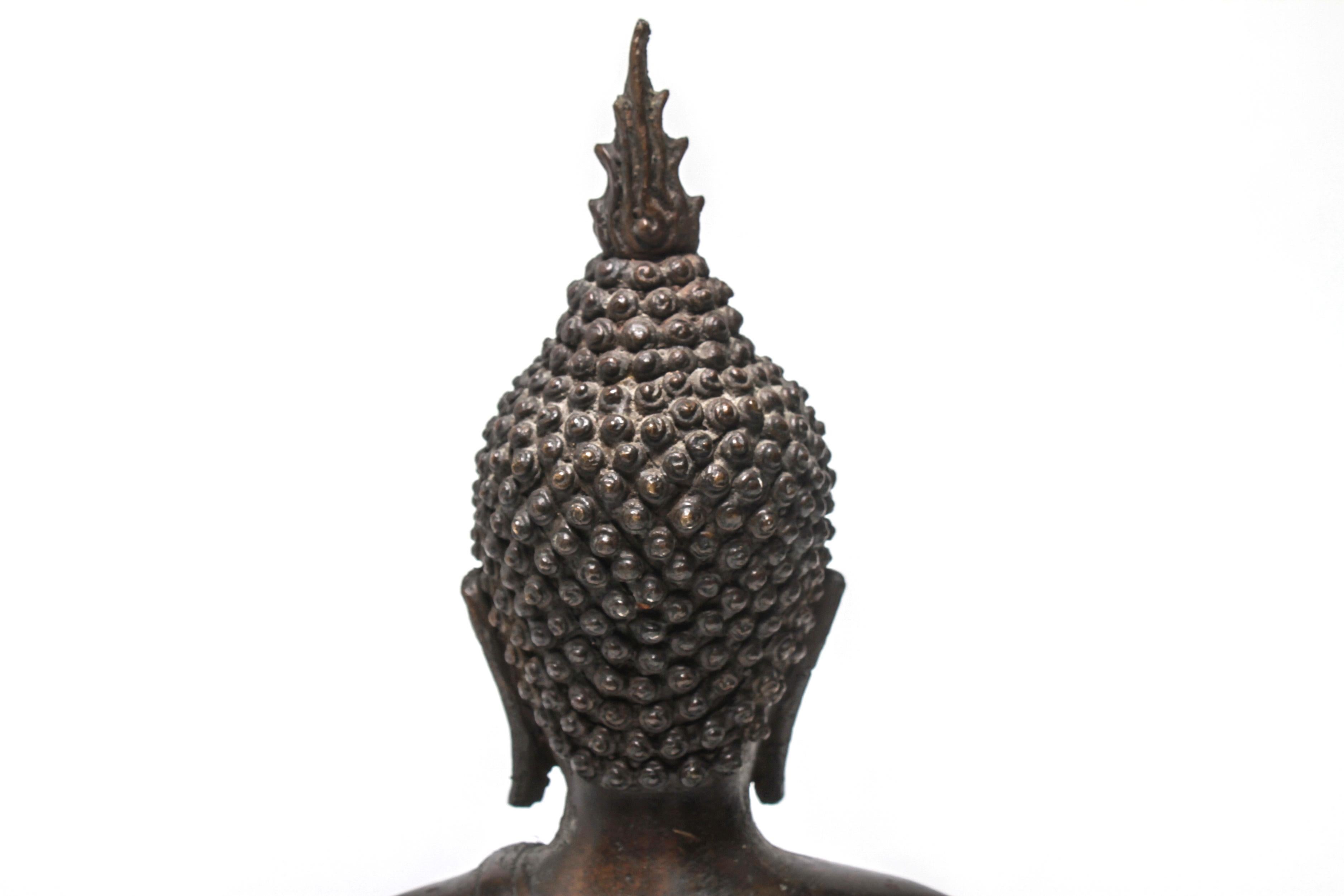 Sukothai Style Thai Bronze Seated Buddha 3