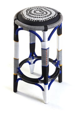 Sukpha, Rattan Bar Stool 'Black, White'