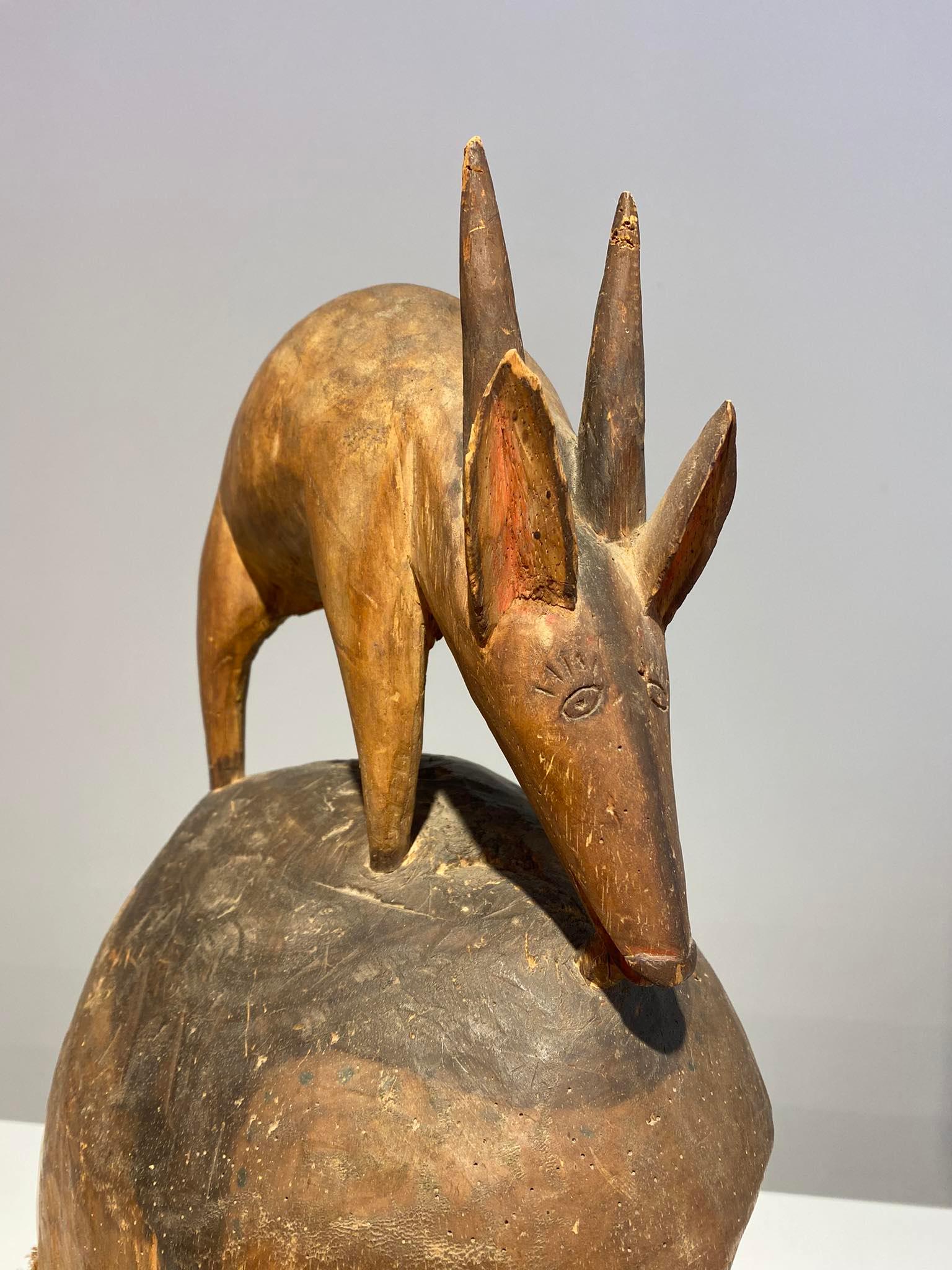 Suku helmet mask with antilope DR Congo ca 1930 For Sale 1