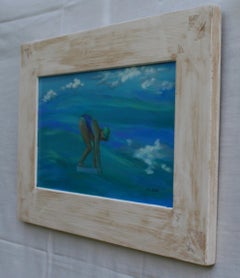 Juste avant l'inversion, 2022, huile sur panneau de bois, peinture figurative contemporaine.