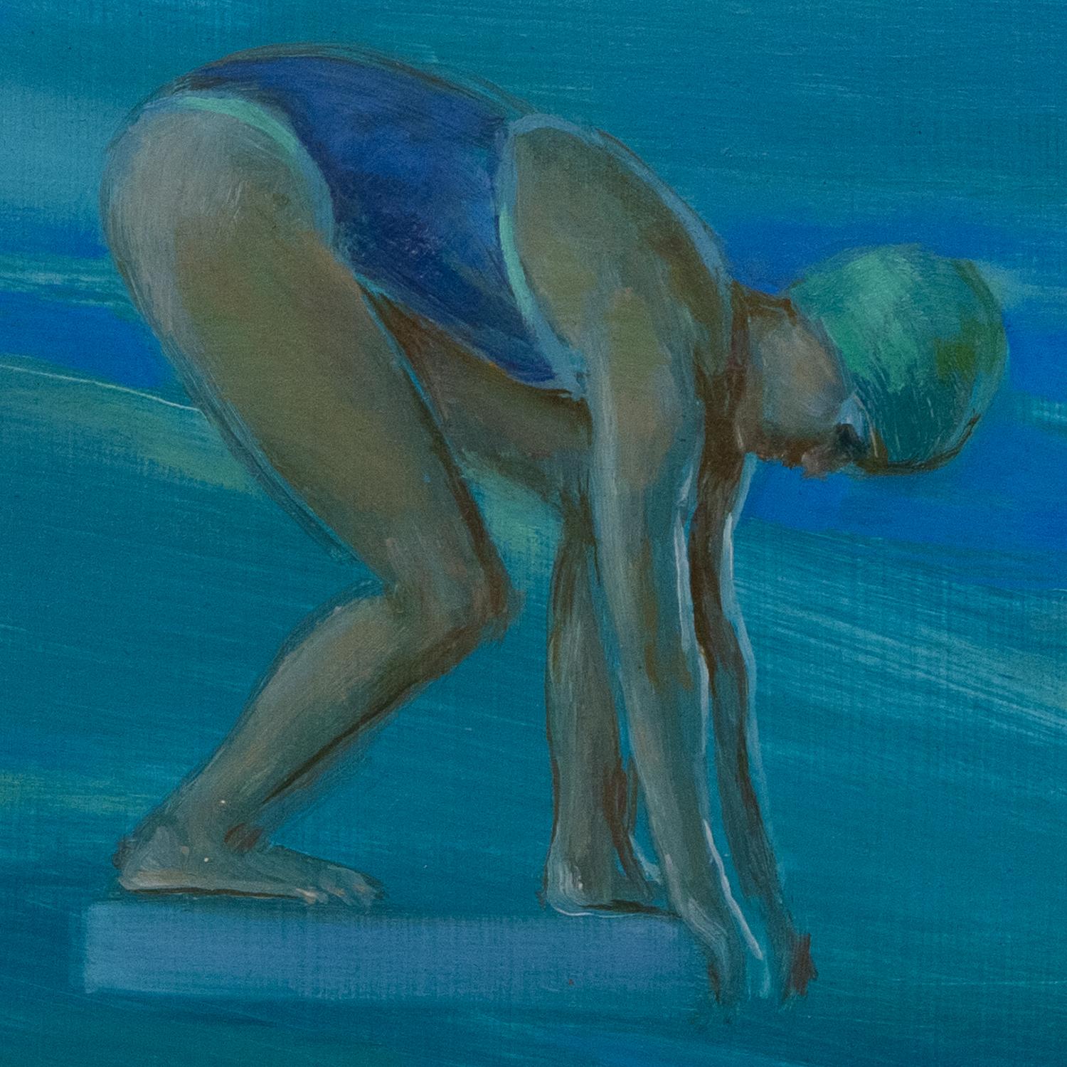 Juste avant l'inversion, 2022, huile sur panneau de bois, peinture figurative contemporaine. en vente 1