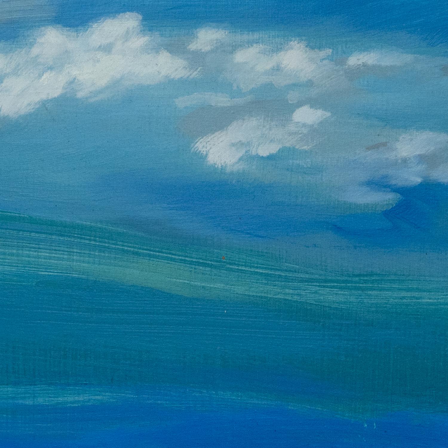 Juste avant l'inversion, 2022, huile sur panneau de bois, peinture figurative contemporaine. en vente 4