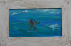 Justo antes de la Inmersión, 2022, Óleo sobre panel de madera, Pintura figurativa contemporánea