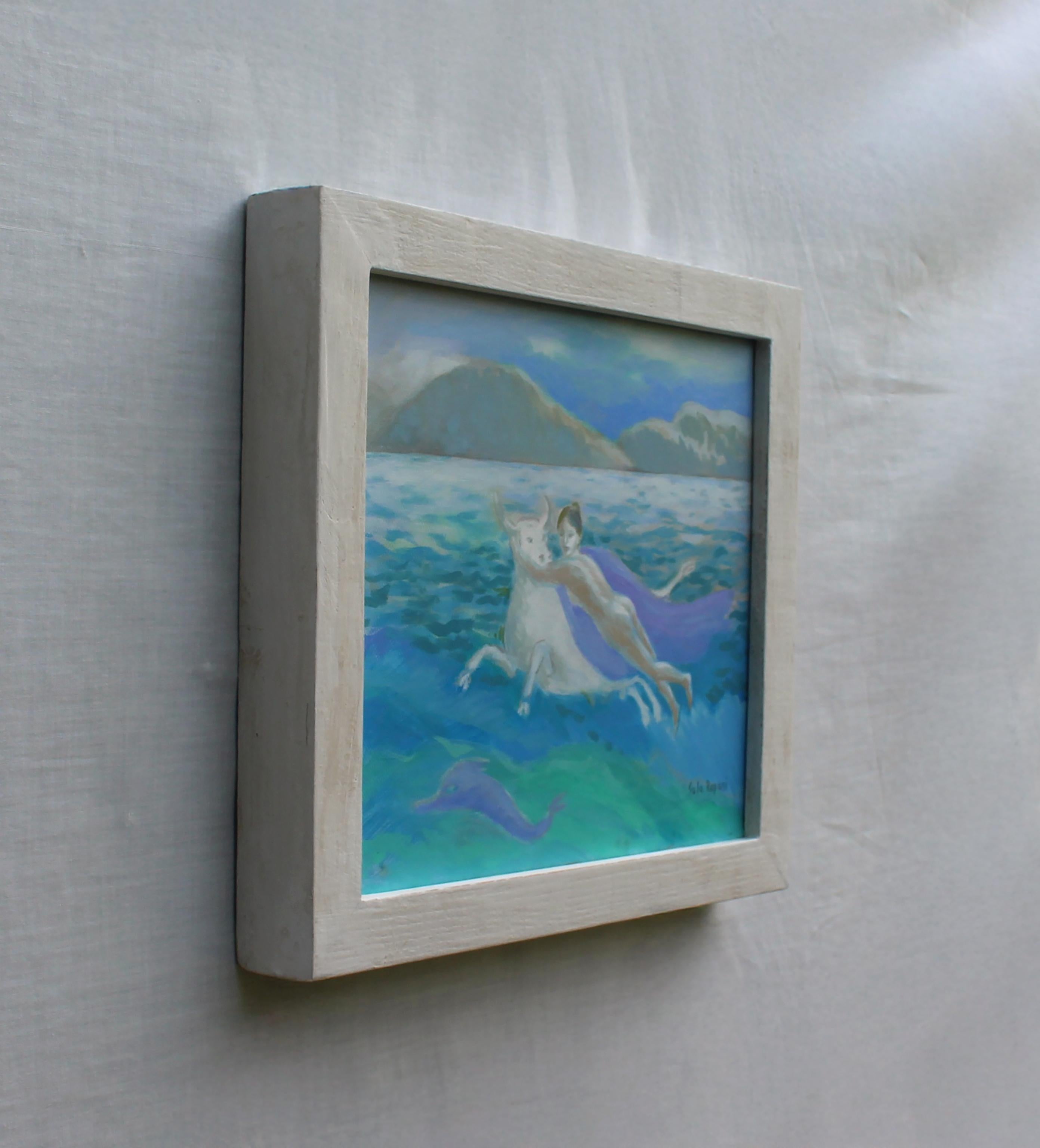 Mythological Nude and White Bull Oil Painting on Canvas The Rape of Europe Three For Sale 1