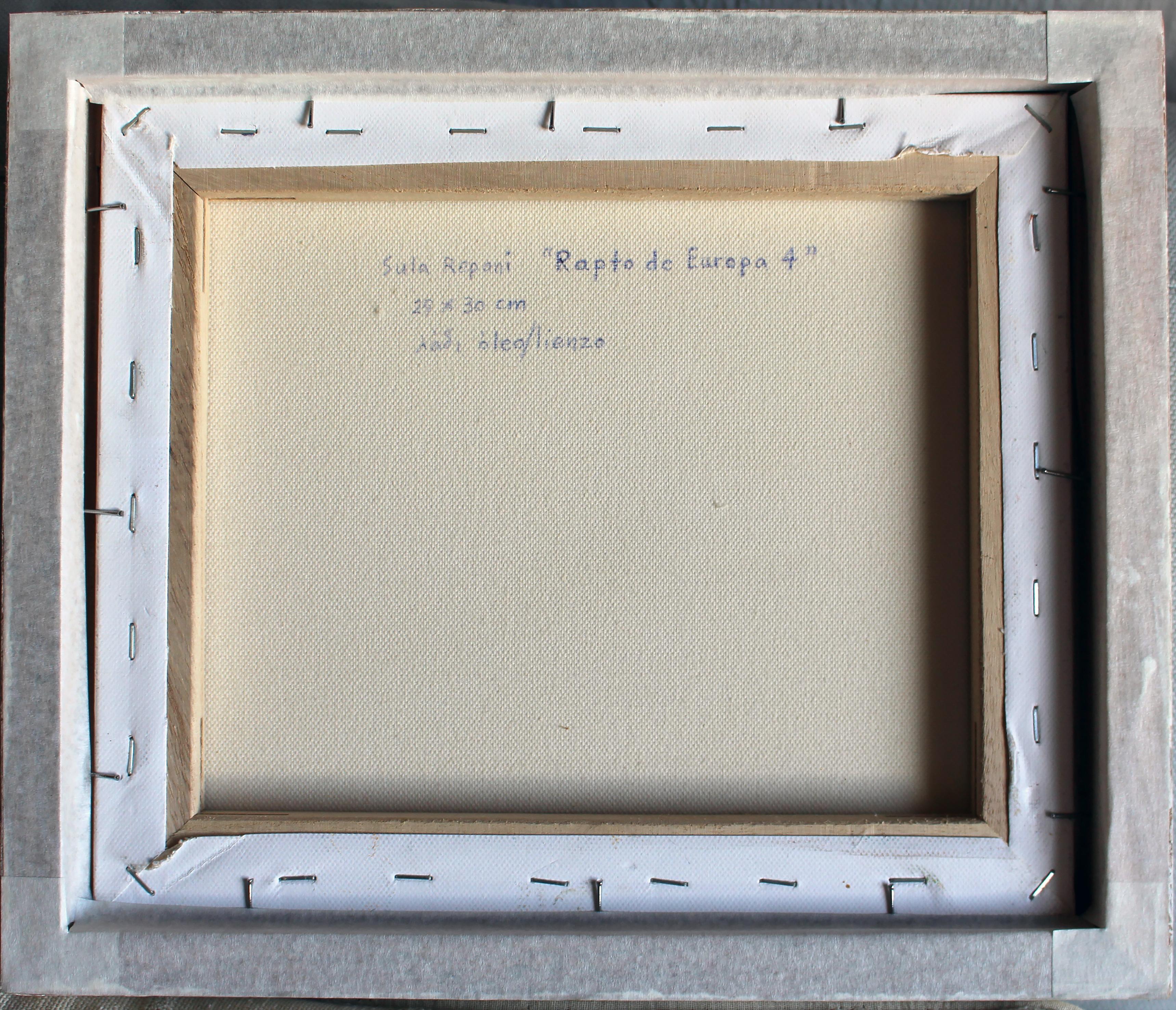 Akt und weißer Stier Mythologische Ölgemälde auf Leinwand. Der Raub von Europa Vier im Angebot 1