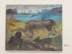 Penelope Mythological Contemporary Symbolic Nude Female Figure Oil Painting