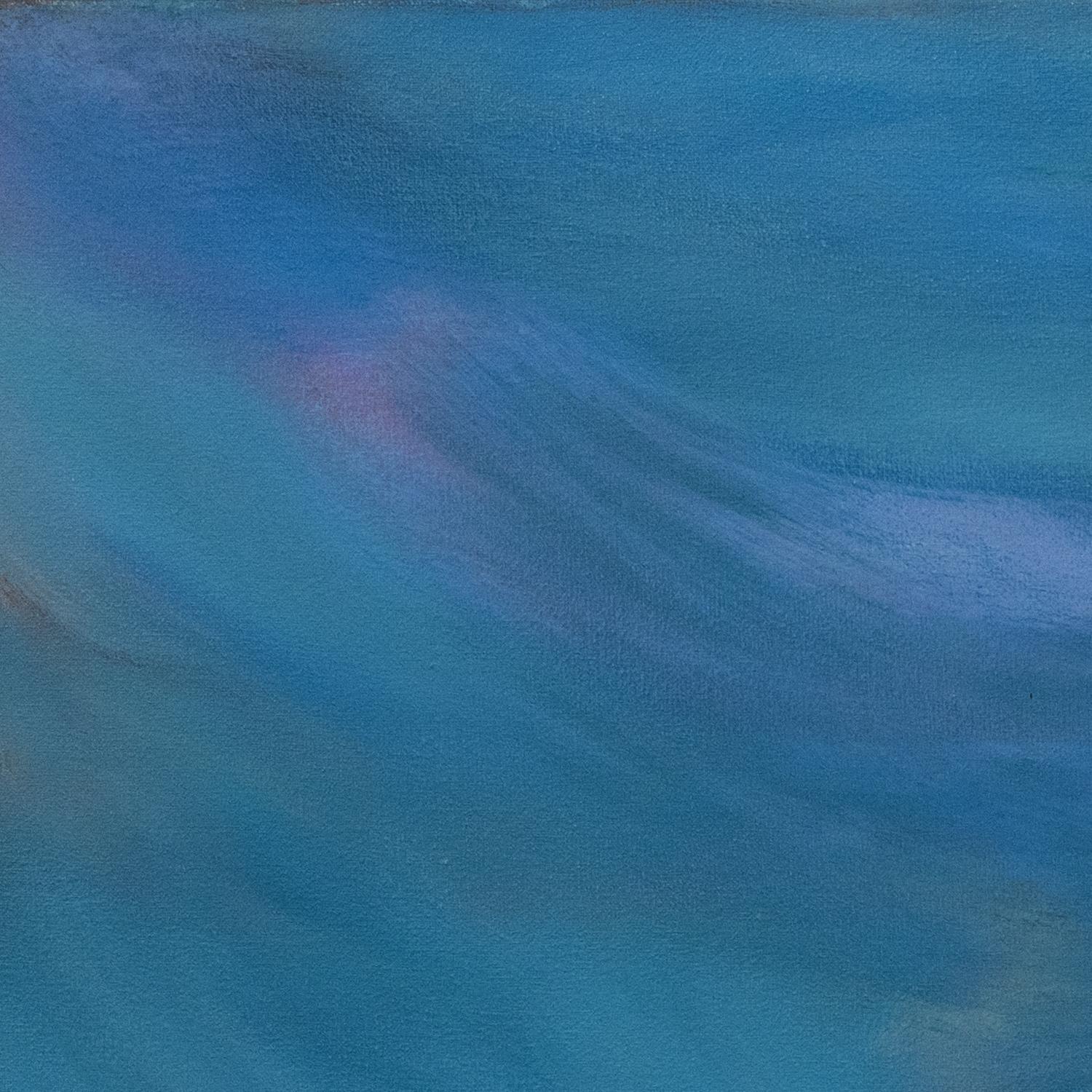 Retrato subacuático de una nadadora - Pintura al óleo en tonos azules oceánicos - Painting Campo de color de Sula Repani