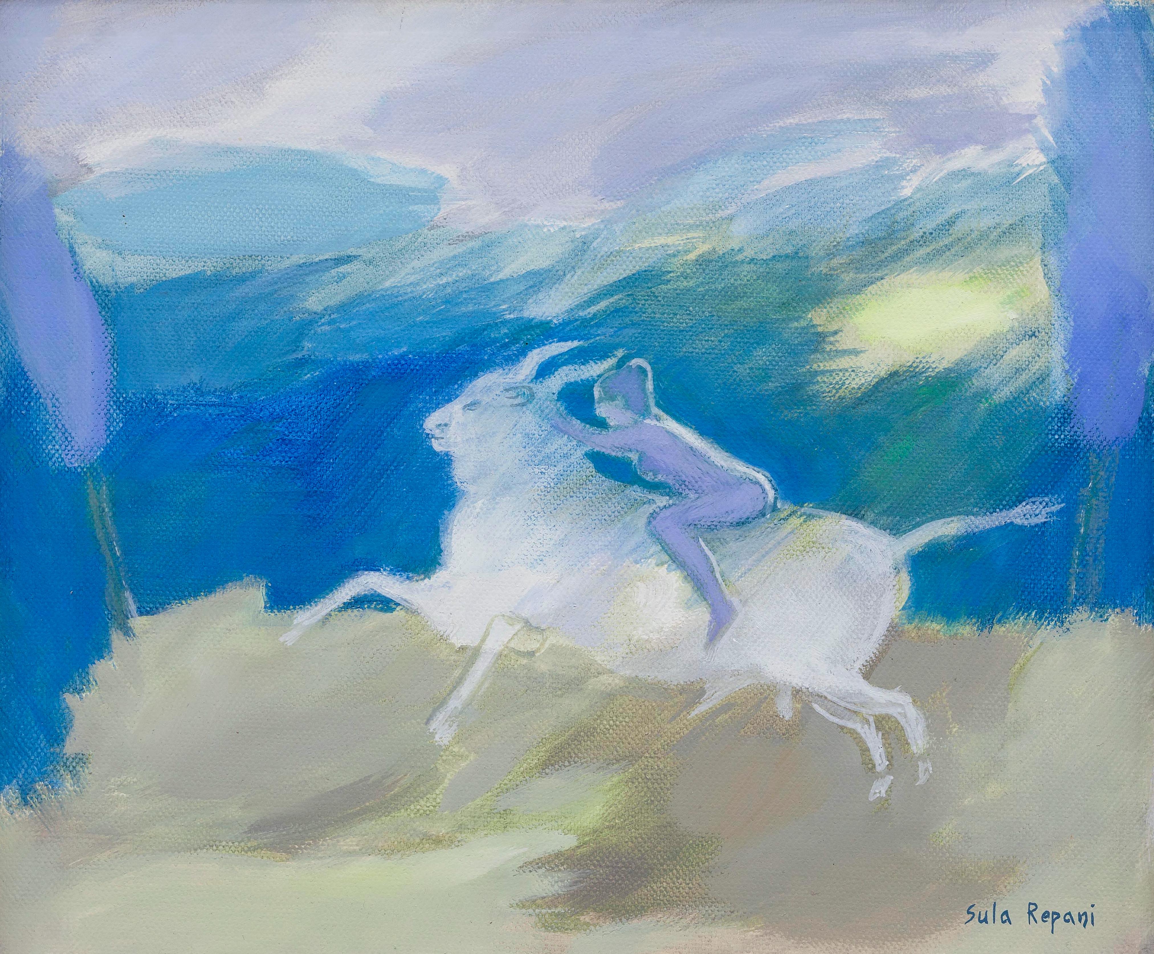 The Rape of Europe Five Mythological Nude and Bull Oil Painting on Canvas For Sale 5
