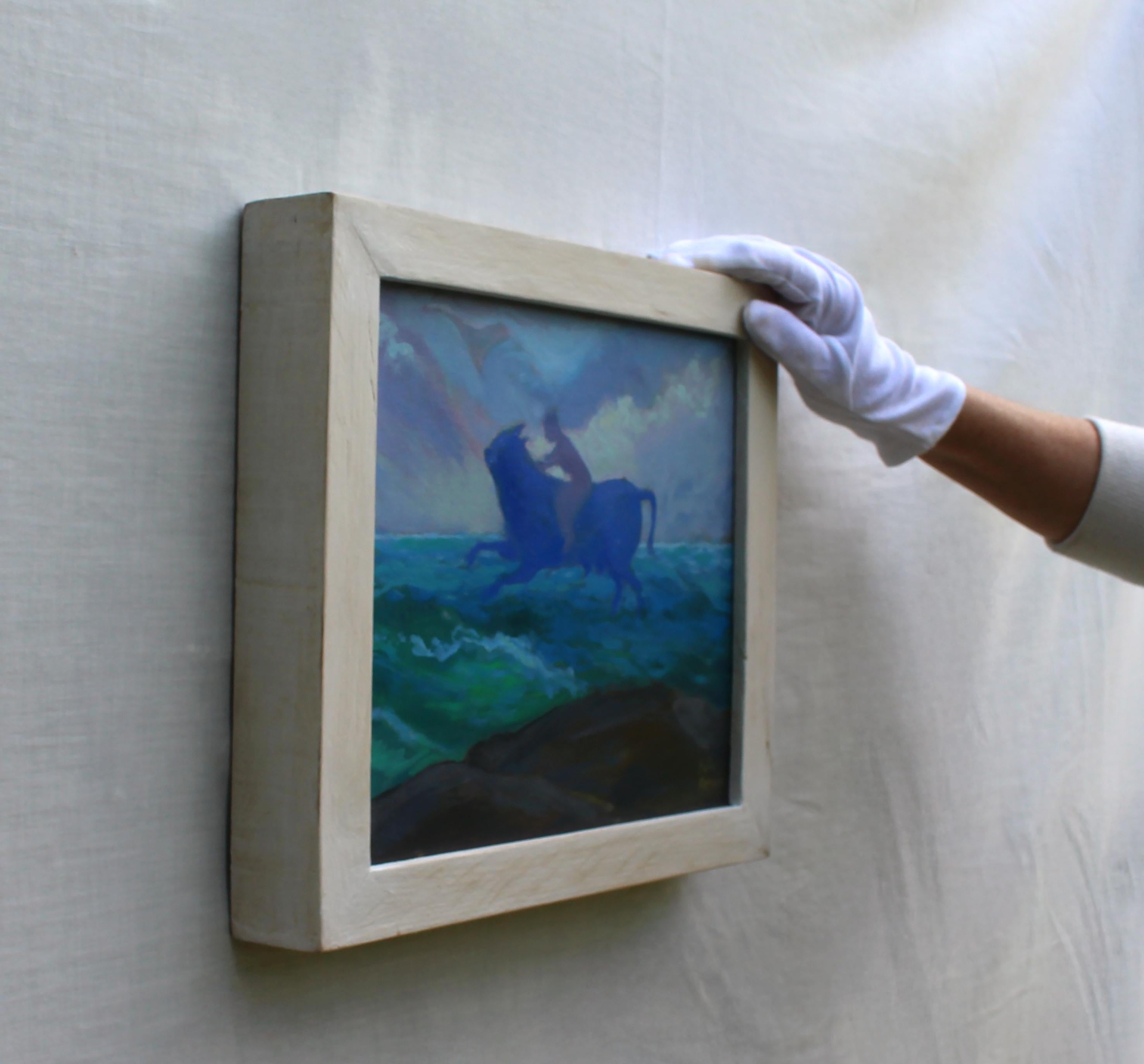 Die Vergewaltigung von Europa Sechs. Mythologischer Stier und Akt Gerahmtes Ölgemälde auf Leinwand (Zeitgenössisch), Painting, von Sula Repani