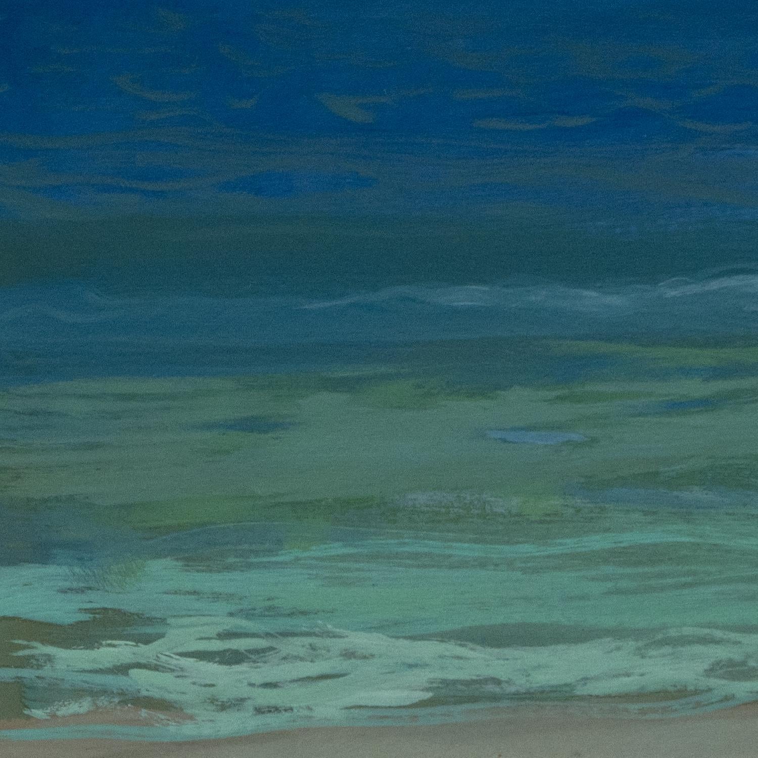 Turbante Blanco - 2024, Óleo sobre cartón, Escena de playa figurativa contemporánea en venta 1