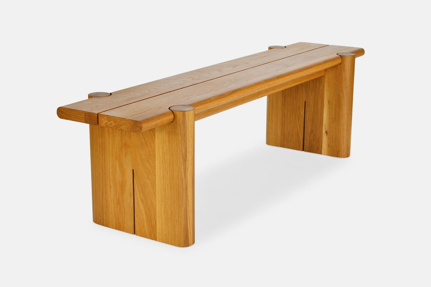 The Sulaco bench is a study in shape, function and form. With all radiused edges and spatial reveal details this bench immediately refines the solid wood form. The ideal piece that provides a thoughtful blend of sculpture and pop to any space. 

84