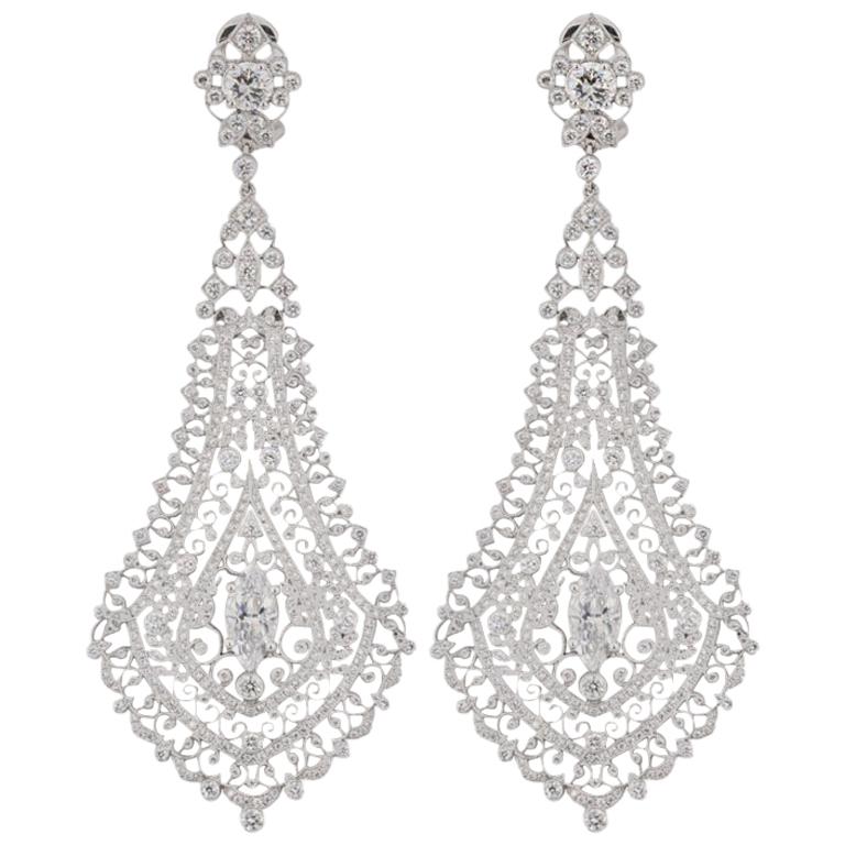 Olympus Art Cretified Sulatana Diamond Earrings For Sale