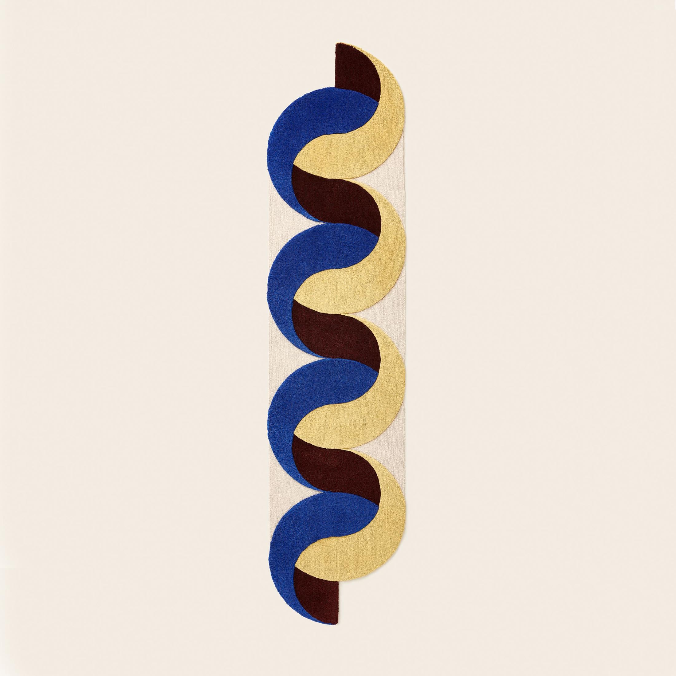 Post-Modern Sulblu Nesso Uno Runner Rug by Seraina Lareida For Sale