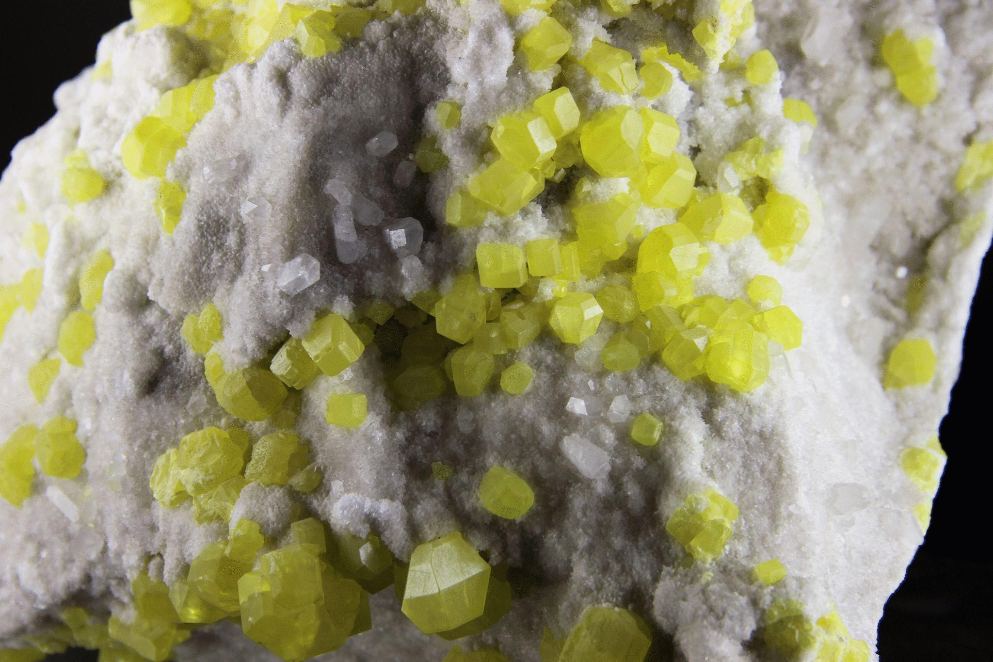 Italian Sulfur on Aragonite from Agrigento, Sicily, Italy For Sale