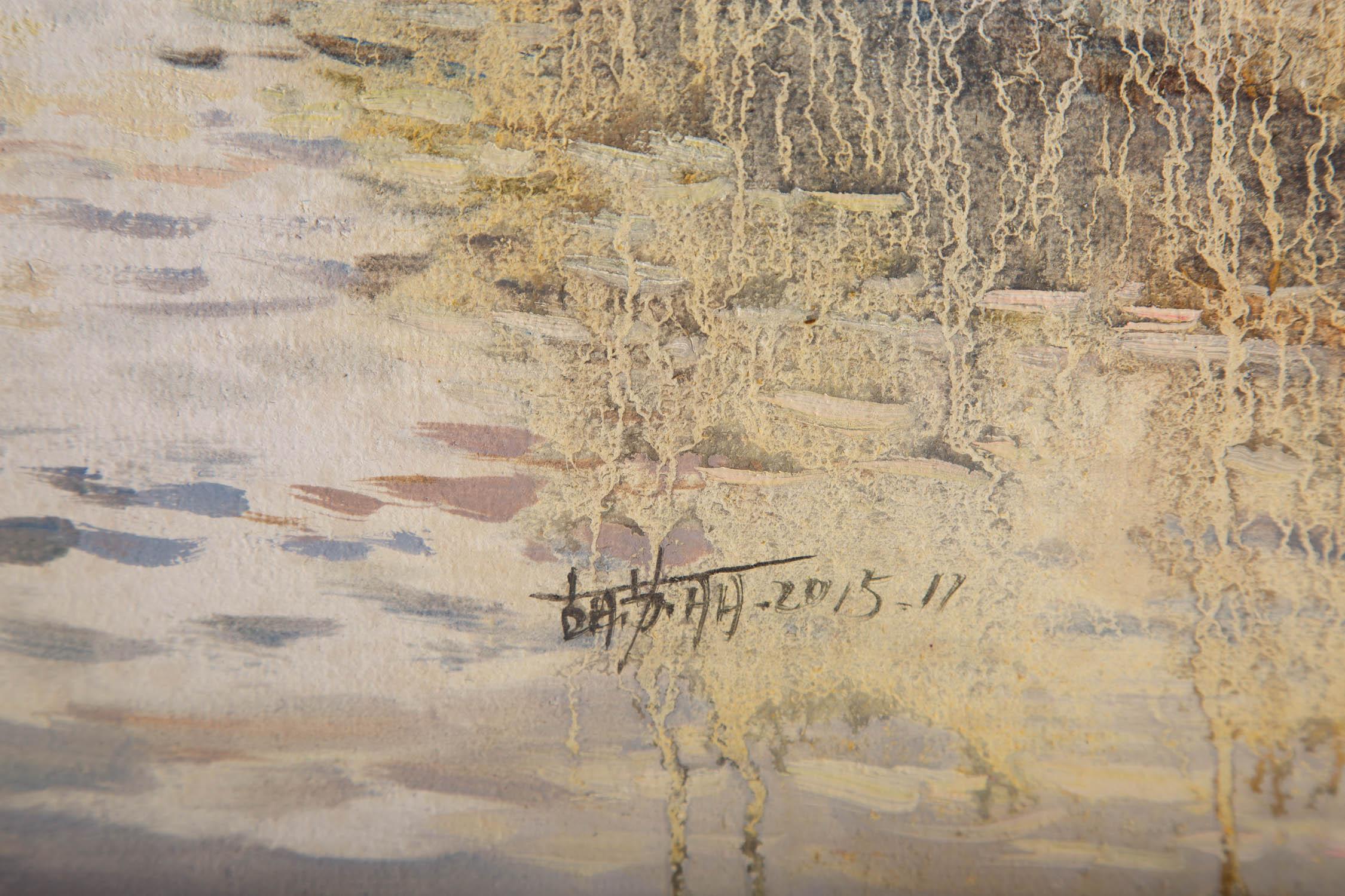 Suli Hu Olio originale impressionista su tela 