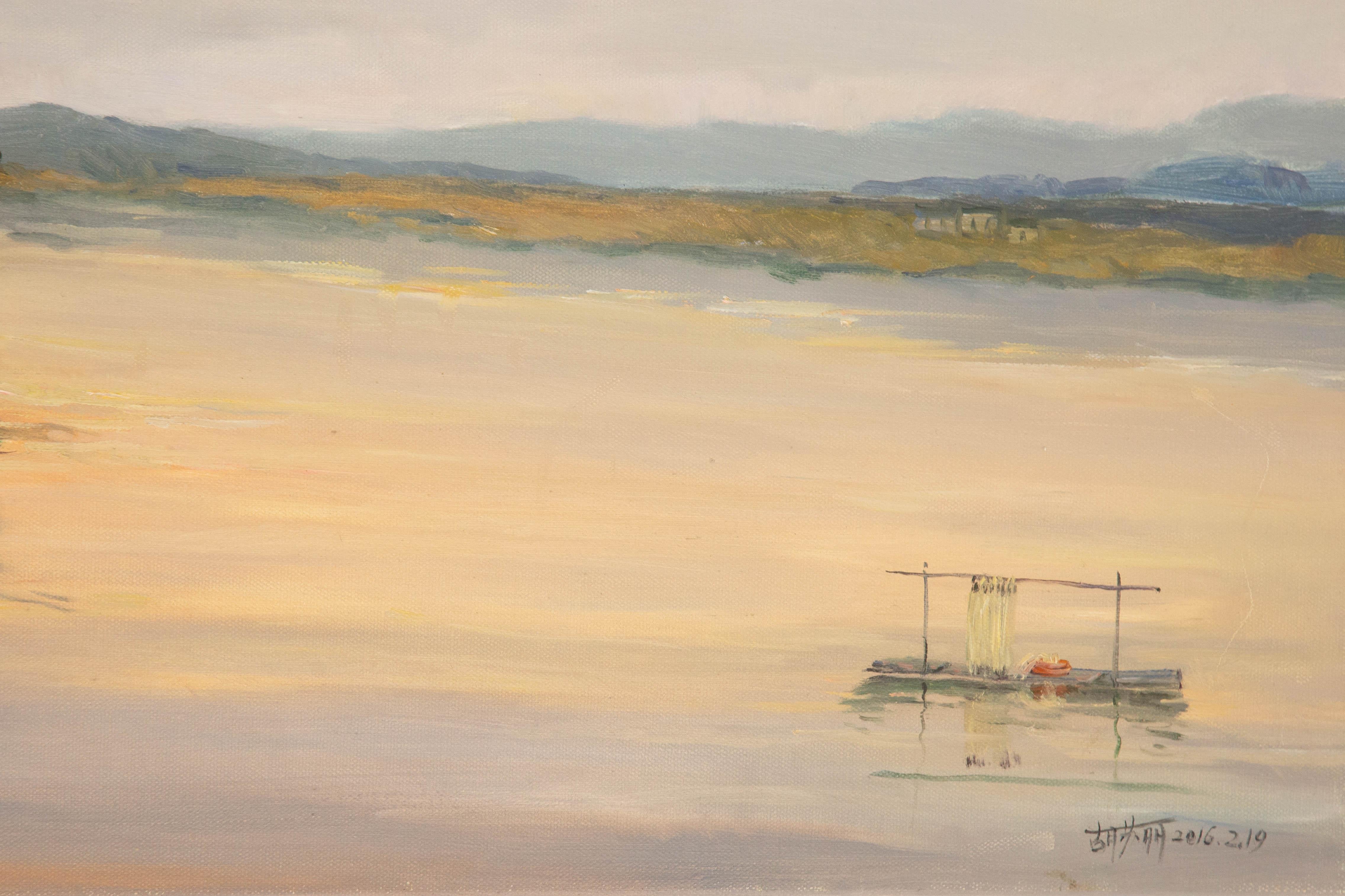 Suli Hu Landscape Original Oil On Canvas 
