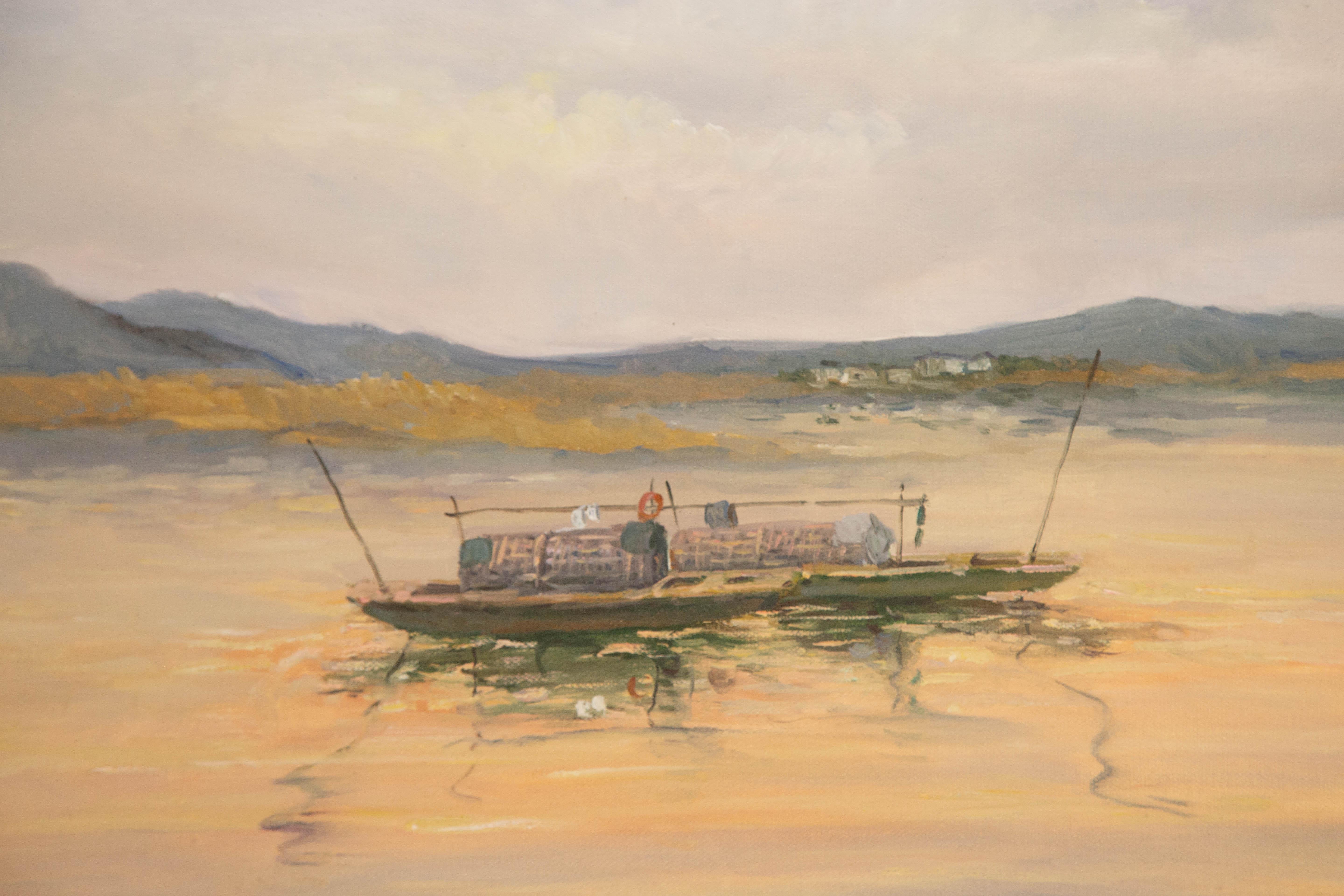 Suli Hu Landscape Original Oil On Canvas 