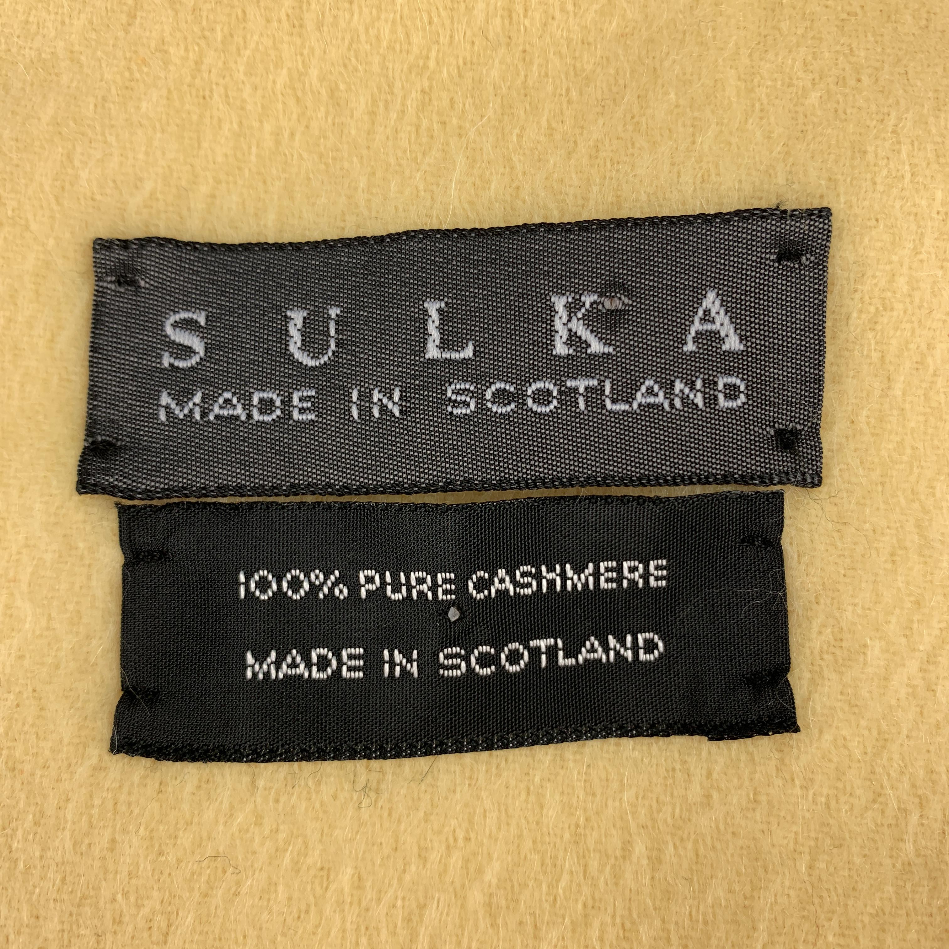 SULKA Solid Yellow Cashmere Scarf In Good Condition In San Francisco, CA