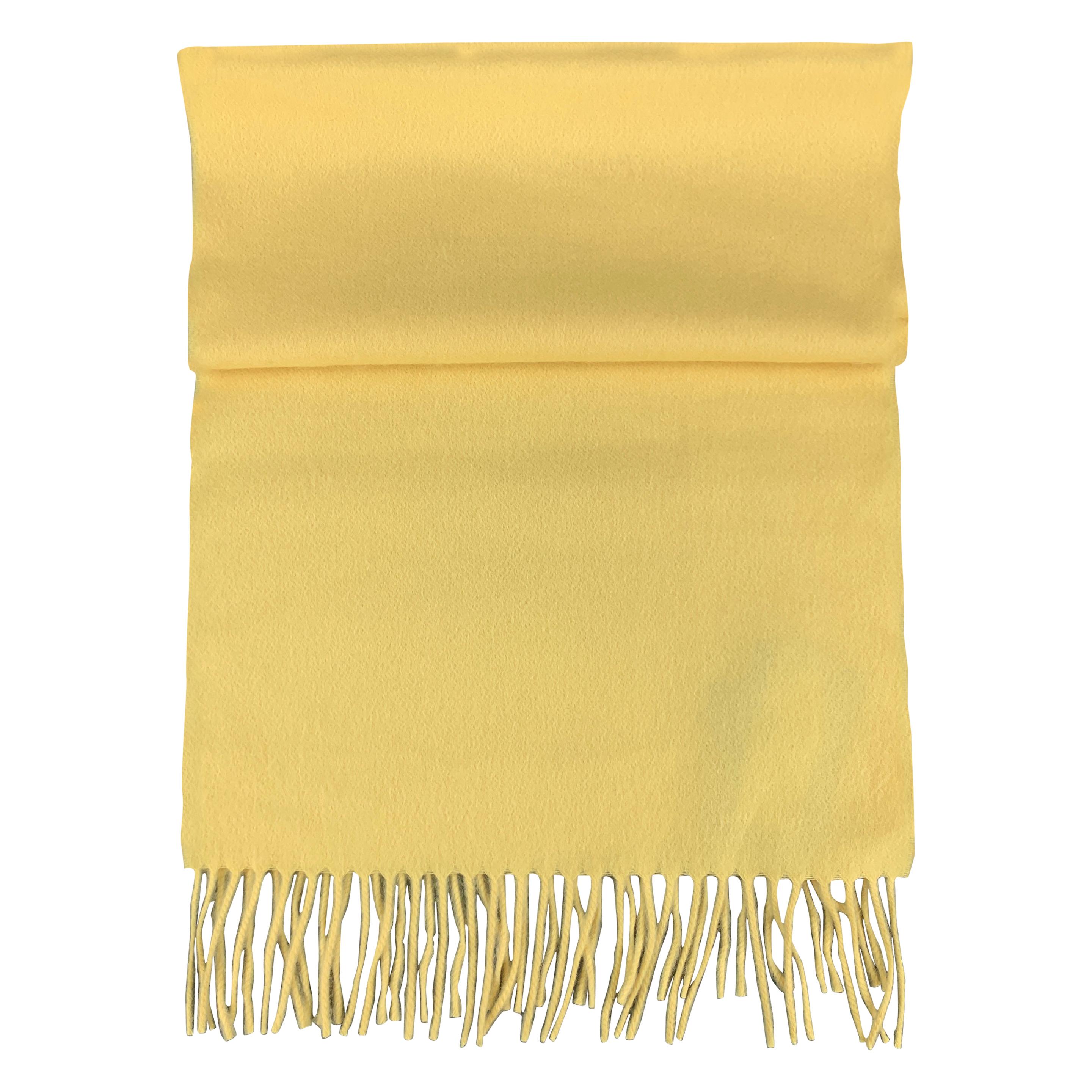 SULKA Solid Yellow Cashmere Scarf