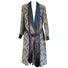 Sulka Unworn Bespoke Vintage Paisley Cashmere Silk Lined Smoking Evening Robe